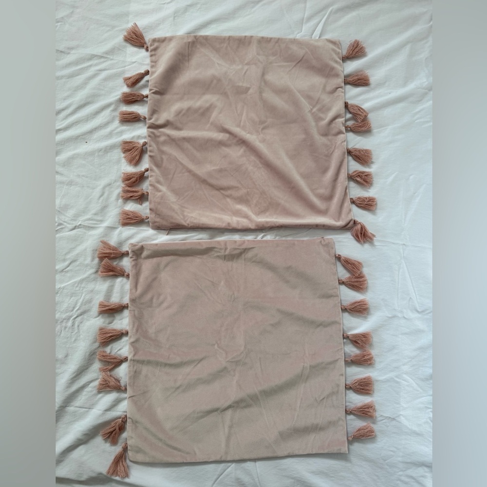 Pink Tassel 18” Pillow Covers